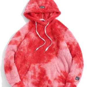 Tie Dye Fluffy Front Pocket Hoodie